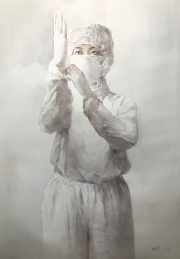 廖剑华水彩画《天使》尺寸:109x78cm.jpg