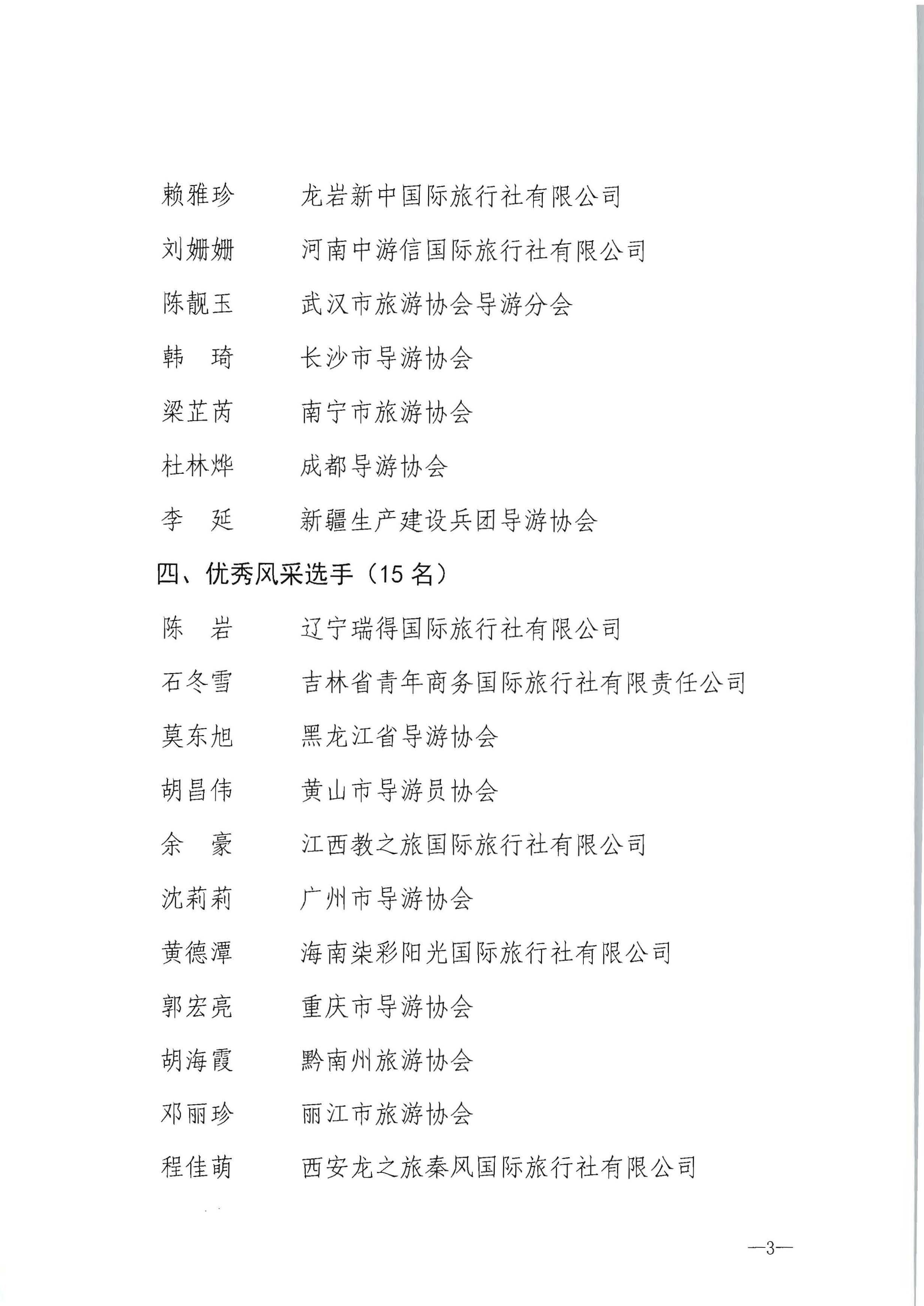 文化和旅游部 中华全国总工会 共青团中央全国妇联关于第五届全国导游大赛决赛结果的通报_页面_3.jpg